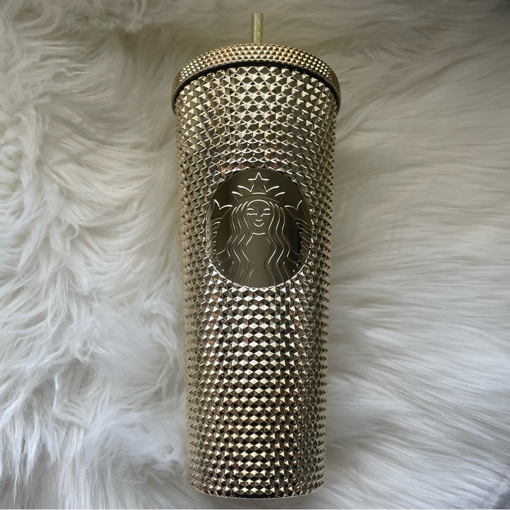 Starbucks Holiday 2022 Gold Chrome Venti Studded - small flaws in pics and desc